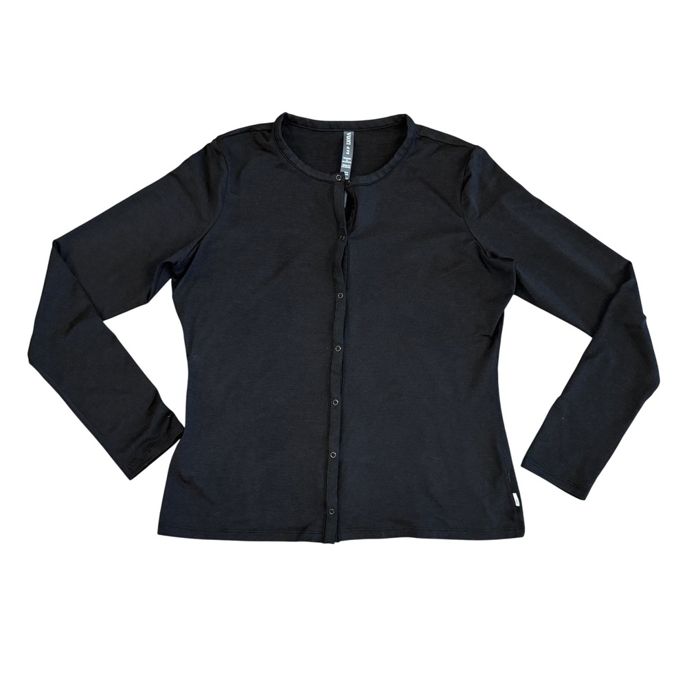 Vuori Womens XL Charcoal Gray Snap Front Long Sleeve Cardigan Performance Top
